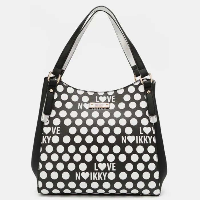 Chic Contrast Polka Dot Handbag | Stylish Accessory