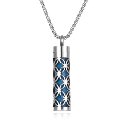 Blue scale design titanium steel aromatherapy diffuser pendant for essential oil necklace.