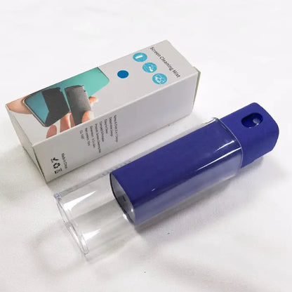 Blue screen cleaning mist bottle designed for effective gadget screen and surface cleaning.