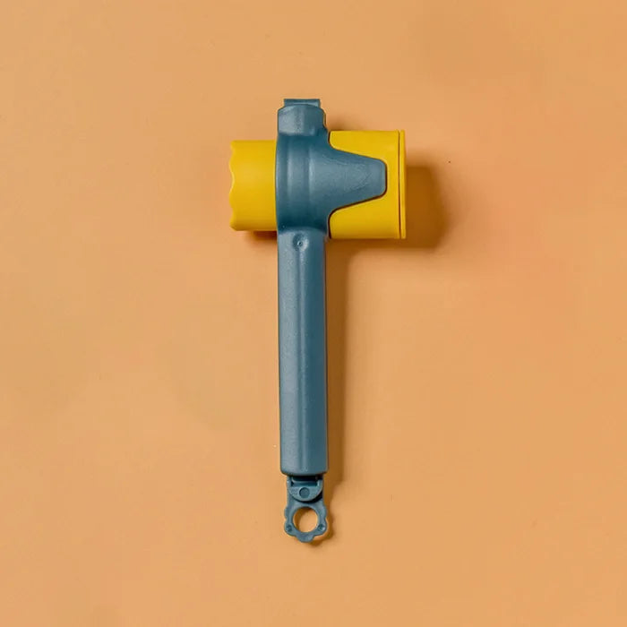 Blue handle and yellow cap sealing clip used to preserve food and liquids items