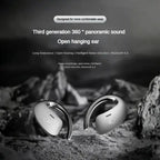 Bone Conduction Earbuds with 360° panoramic sound and open-ear hanging ergonomic design