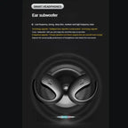 Bone Conduction Earbuds with built-in ear subwoofer and upgraded bass algorithm for rich low frequencies