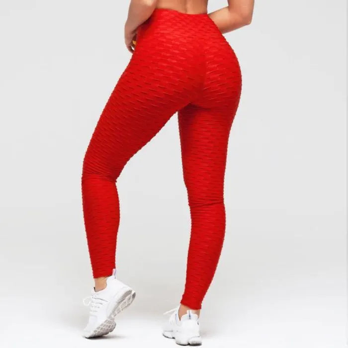 Booty Lifting Scrunch Leggings in red UrSuperMart