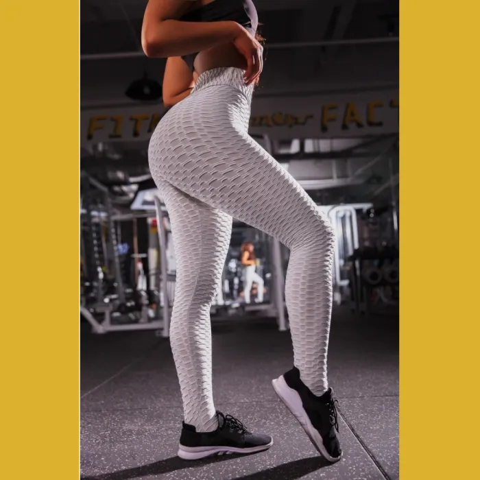 Booty Lifting Scrunch Leggings in white UrSuperMart