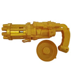 Bubble Maker Gun in bright yellow with included bubble dipping tray on white background.