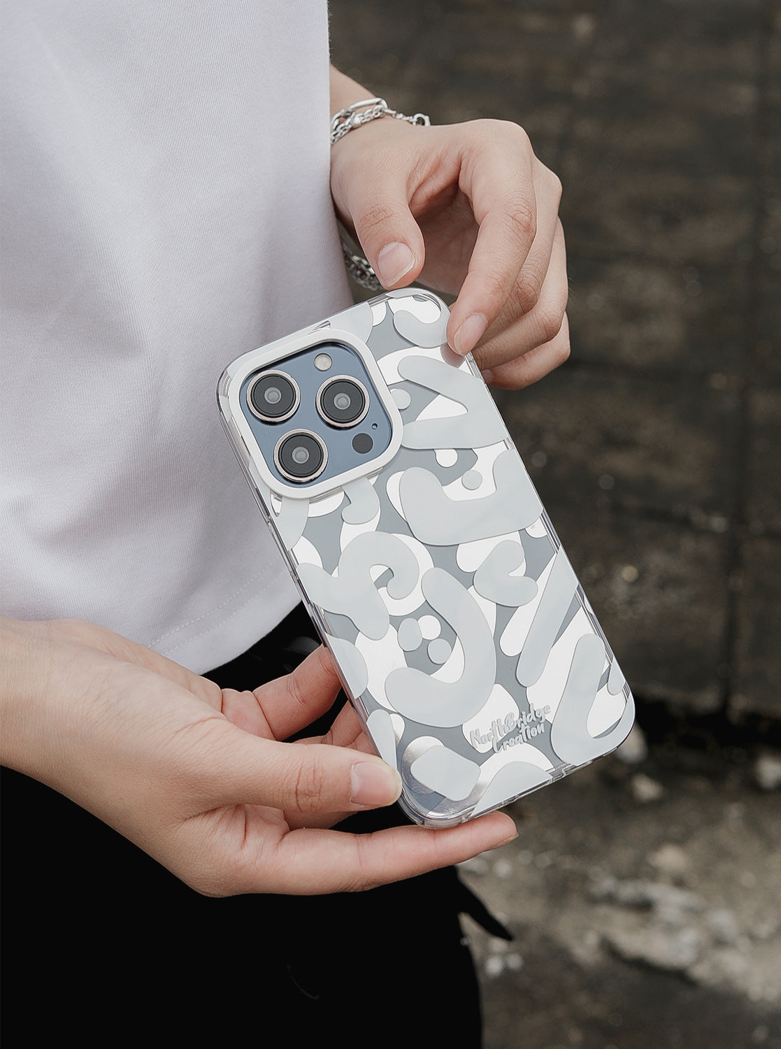 iPhone Case - Waterproof Clear Case with Abstract Geometric Design
