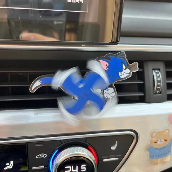 Car Air Freshener tom cat character spinning on car interior air vent