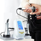 Cavitation Body Massager being used on abdomen area to target fat with multipolar RF head