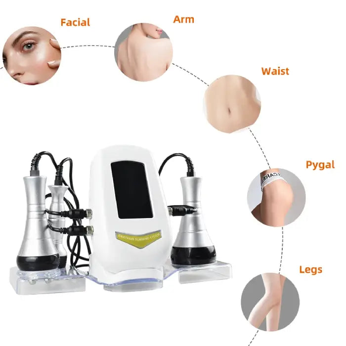Cavitation Body Massager targeting facial, arm, waist, buttocks, and leg areas