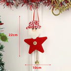Christmas Pendant Christmas Santa felt star ornament with size measurements shown