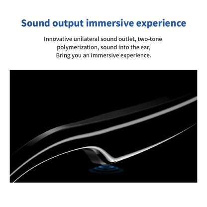 Close-up of smart glasses showing innovative sound output design for immersive audio.