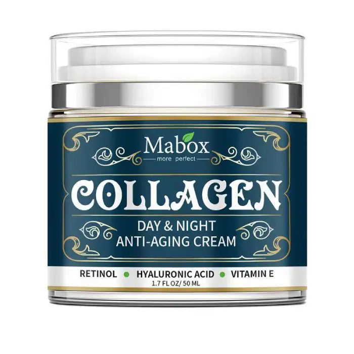  Collagen Cream anti-aging face moisturizer in Mabox branded jar with retinol and hyaluronic acid