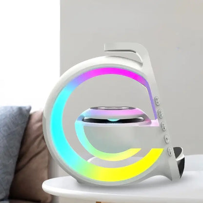 Multifunctional wireless speaker with colorful lights and alarm.