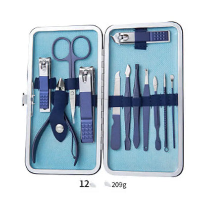 12 piece manicure set in blue