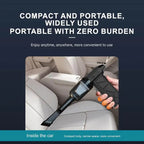 Compressed Air Duster used as a vacuum for car interior cleaning with narrow nozzle attachment.