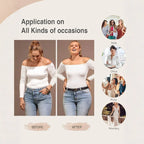 compression bodysuit worn under daily outfits showing natural slimming effect that boosts confidence at work or events