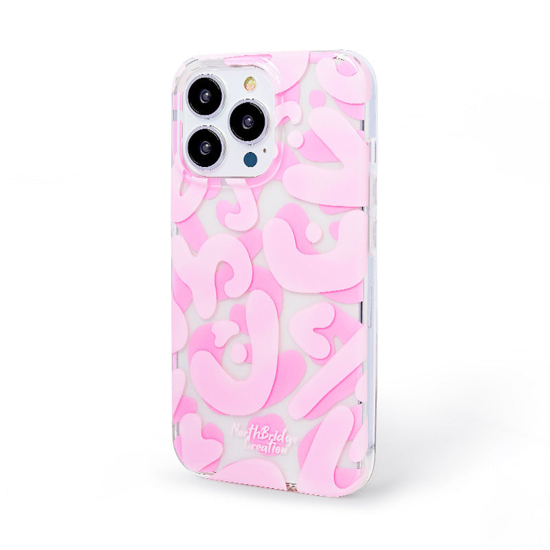 iPhone Case - Waterproof Clear Case with Abstract Geometric Design
