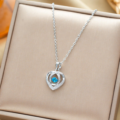 Dancing Love Heart Pendant Necklace for Holiday Gifts