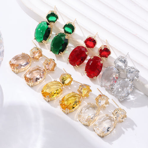 Drop Shape Earrings - Colorful Dangle Sparkle for Any Outfit - UrSuperMart