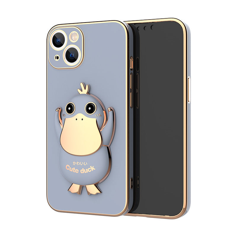 Phone case with adorable 3D duck stand for iPhone 13/14.