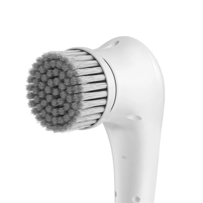 Dense gray bristle brush head attachment for facial cleansing device