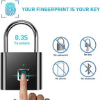 Digital fingerprint padlock with 0.3-second unlocking, keyless entry, and no need for passwords or Bluetooth.