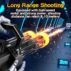Double Barrel Water Gun shooting 8-10 meters with robotic hand and distance markers in view