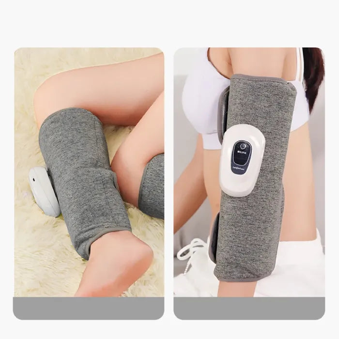  Versatile heated compression sleeve massager for arms and legs with wireless control panel in heather gray fabric