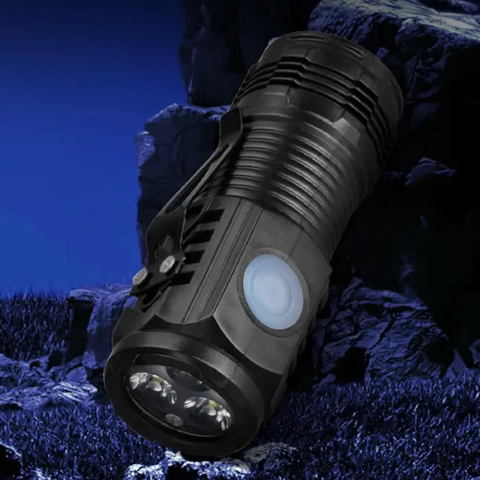 Durable and lightweight LED flashlight with ABS construction for long-lasting use.