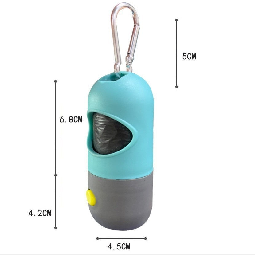 LED Pet Waste Bag Dispenser with Flashlight for Night Walks