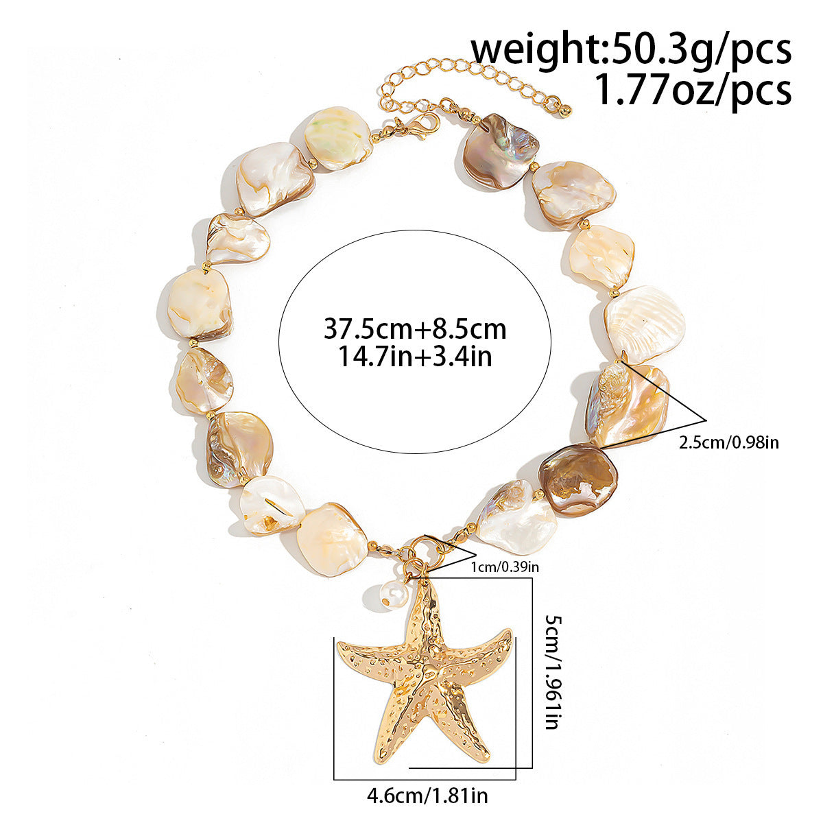 Beach Jewelry Set: Seashell & Starfish Gold Set
