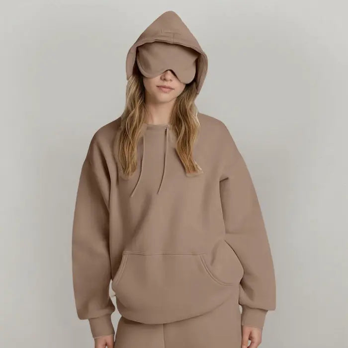 Hoodie with Eye Mask for Undisturbed Rest & Travel Naps