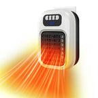 Efficient space heater emitting strong warm airflow with digital temperature display.