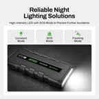 Emergency Starting Power LED light with constant, SOS, and flashing modes for emergency use