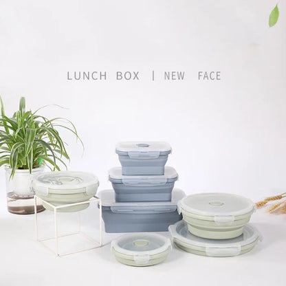 expandable food containers, microwave safe, space savers in square and rectangular shapes