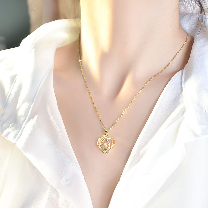 Dancing Love Heart Pendant Necklace for Holiday Gifts - UrSuperMart