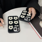 iPhone Case: 3D Daisy Design Black Floral Case