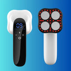 Fat burning massager with red LED therapy and dual treatment heads for body sculpting and fat loss.