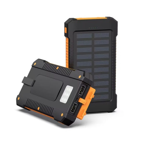 Portable Solar Power Bank with LED Flashlight for Camping & Hiking