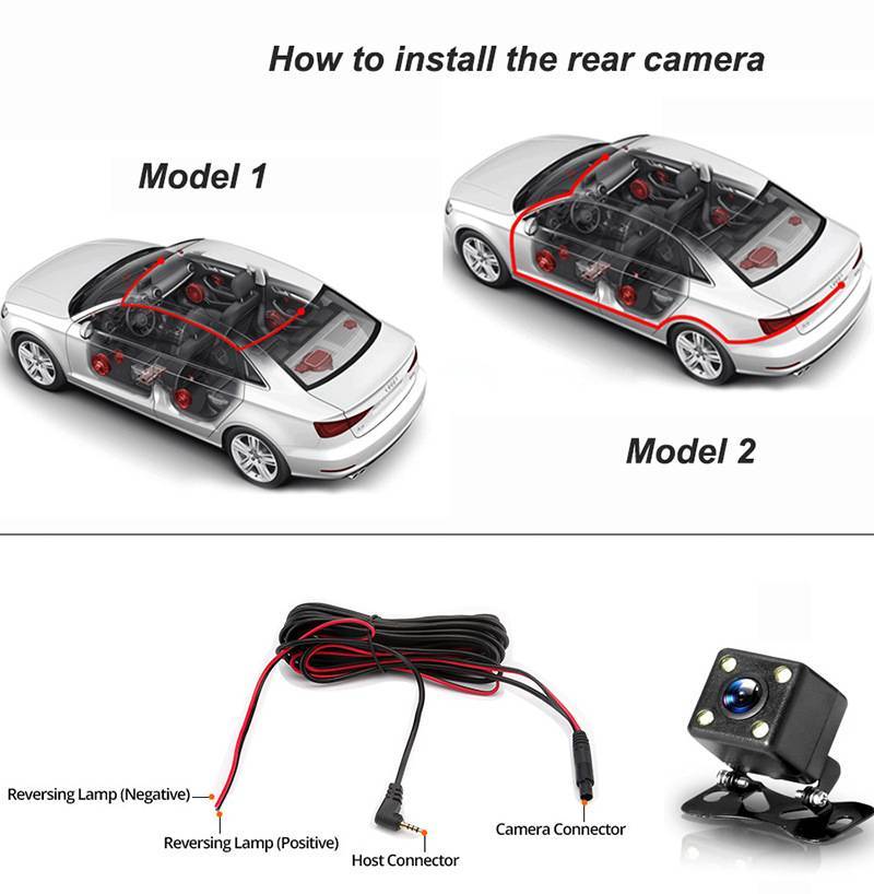 Dual lens dash cam for 1080P HD car safety and parking.