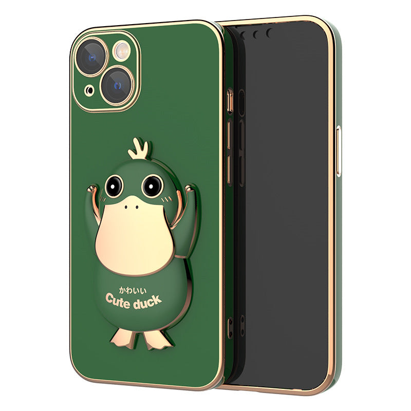 Phone case with adorable 3D duck stand for iPhone 13/14.