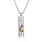 Feather and drop design titanium steel aromatherapy pendant for essential oil diffusion necklace.
