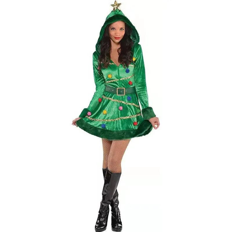 Festive Christmas Tree Dress Costume - Holiday Party Outfit - UrSuperMart