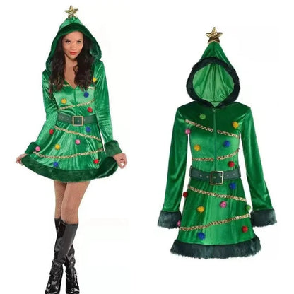 Festive Christmas Tree Dress Costume - Holiday Party Outfit - UrSuperMart