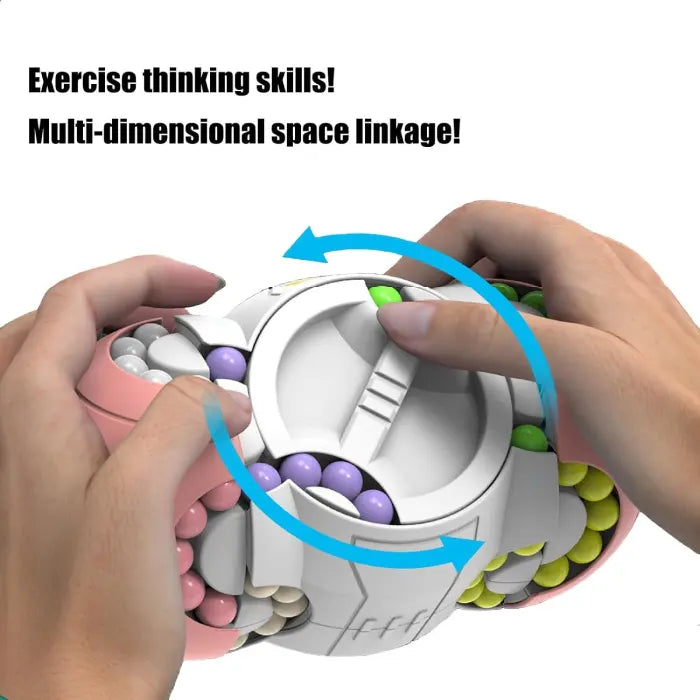 Rotating fidget toy in hand, ideal for improving focus, thinking, and spatial awareness.