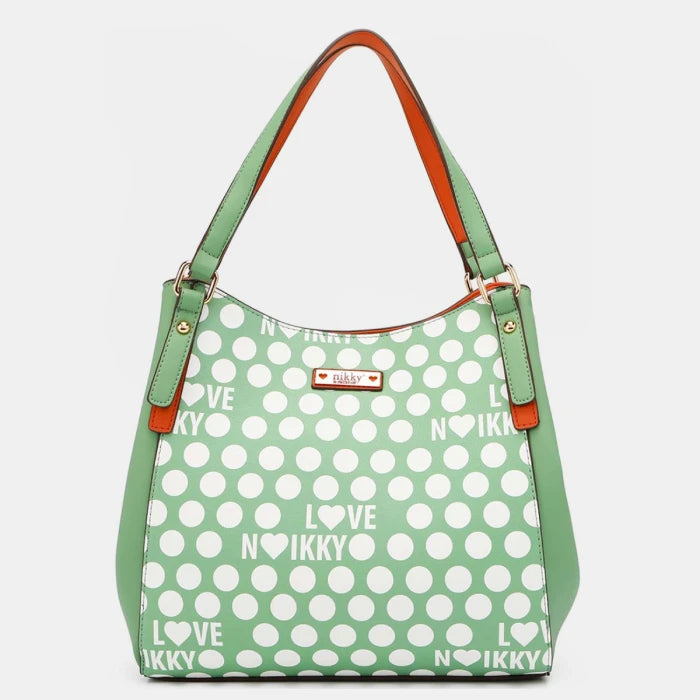 Chic Contrast Polka Dot Handbag | Stylish Accessory