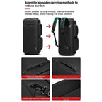 Garment Duffel Bag showing detachable shoulder straps and adjustable padded design for stress-reducing comfort and versatile carrying options