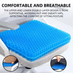  Gel seat cushion on chair with breathable honeycomb design for sitting comfort and sweat prevention