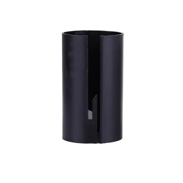 Gift wrap cutter in solid black shown vertically with visible blade slot and curved cut-out.