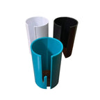 Gift wrap cutter set featuring blue, white, and black color variants in upright standing view.